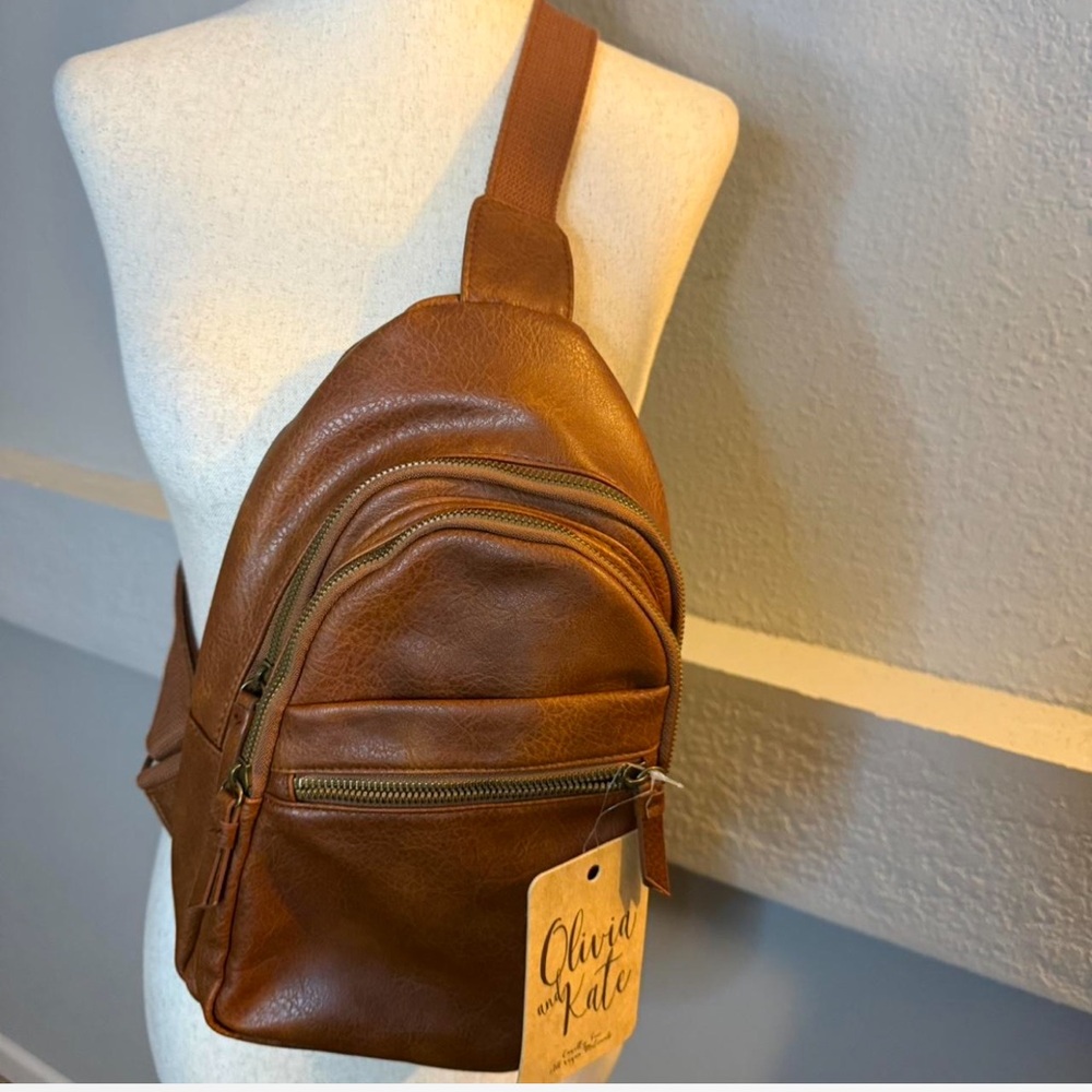 Elegant Tan Leather Belt Bag